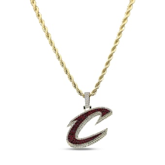 GLD Cleveland Cavaliers 18K Yellow Gold Logo Pendant & 20" Rope Chain