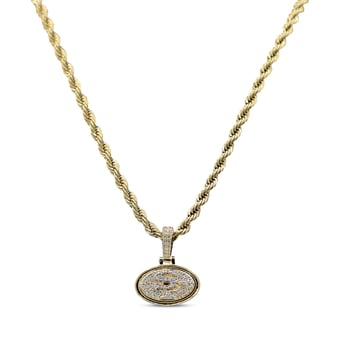 GLD San Francisco 49ers 18K Yellow Gold Logo Pendant & 20" Rope Chain