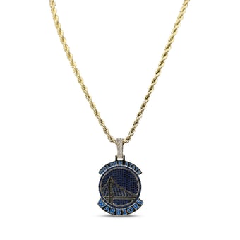 "GLD Golden State Warriors 18K Yellow Gold Logo Pendant & 20"" Rope Chain"