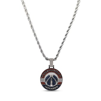 GLD Washington Wizards 14K White Gold Logo Pendant & 20" Rope Chain