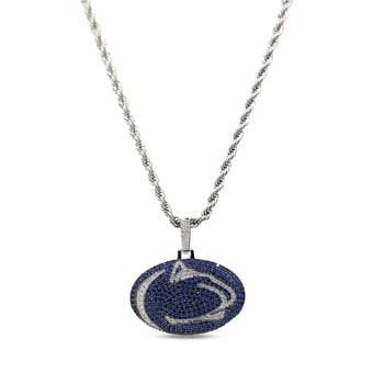"GLD Penn State Nittany Lions 14K White Gold Logo Pendant & 20"" Rope Chain"