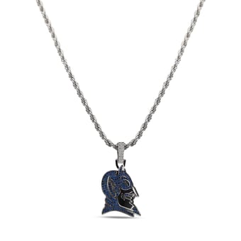 GLD Duke Blue Devils 14K White Gold Logo Pendant & 20" Rope Chain