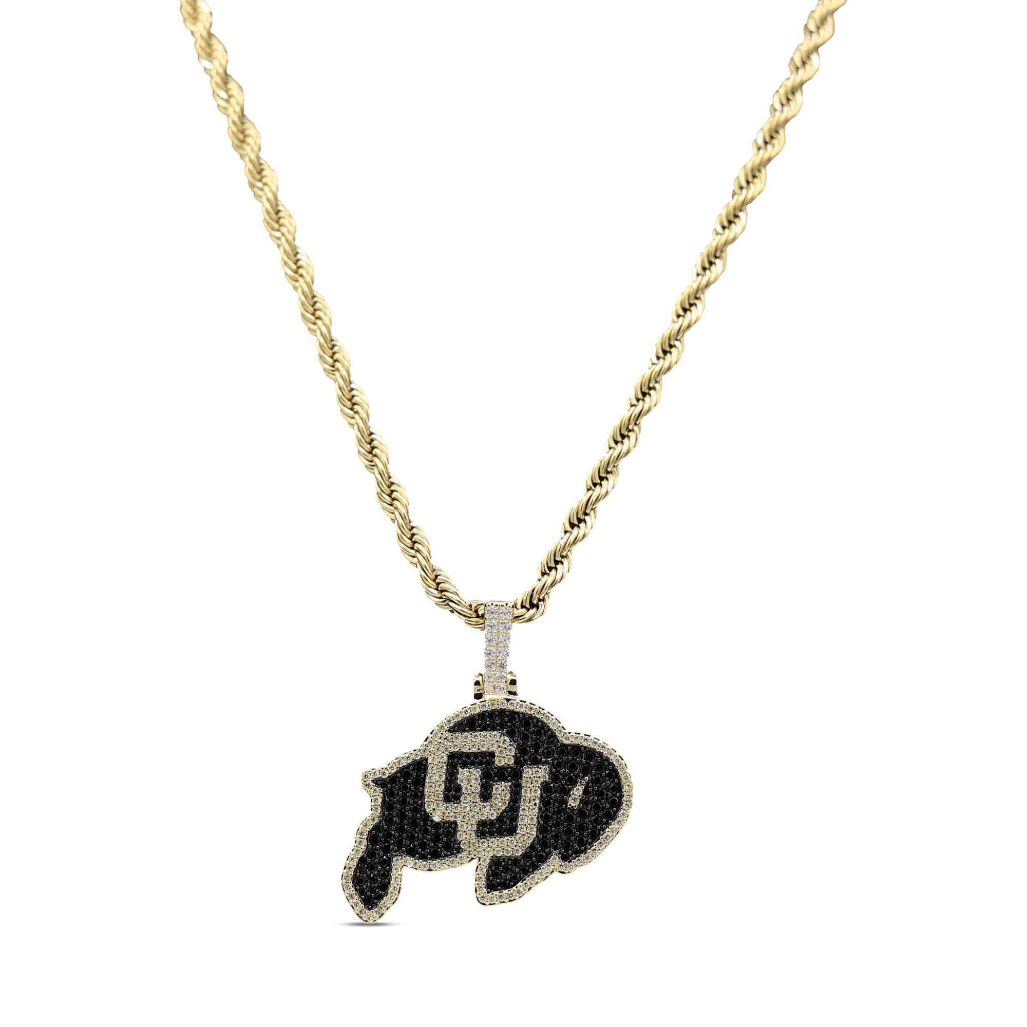 GLD Colorado Buffaloes 18K Yellow Gold Logo Pendant & 20" Rope Chain