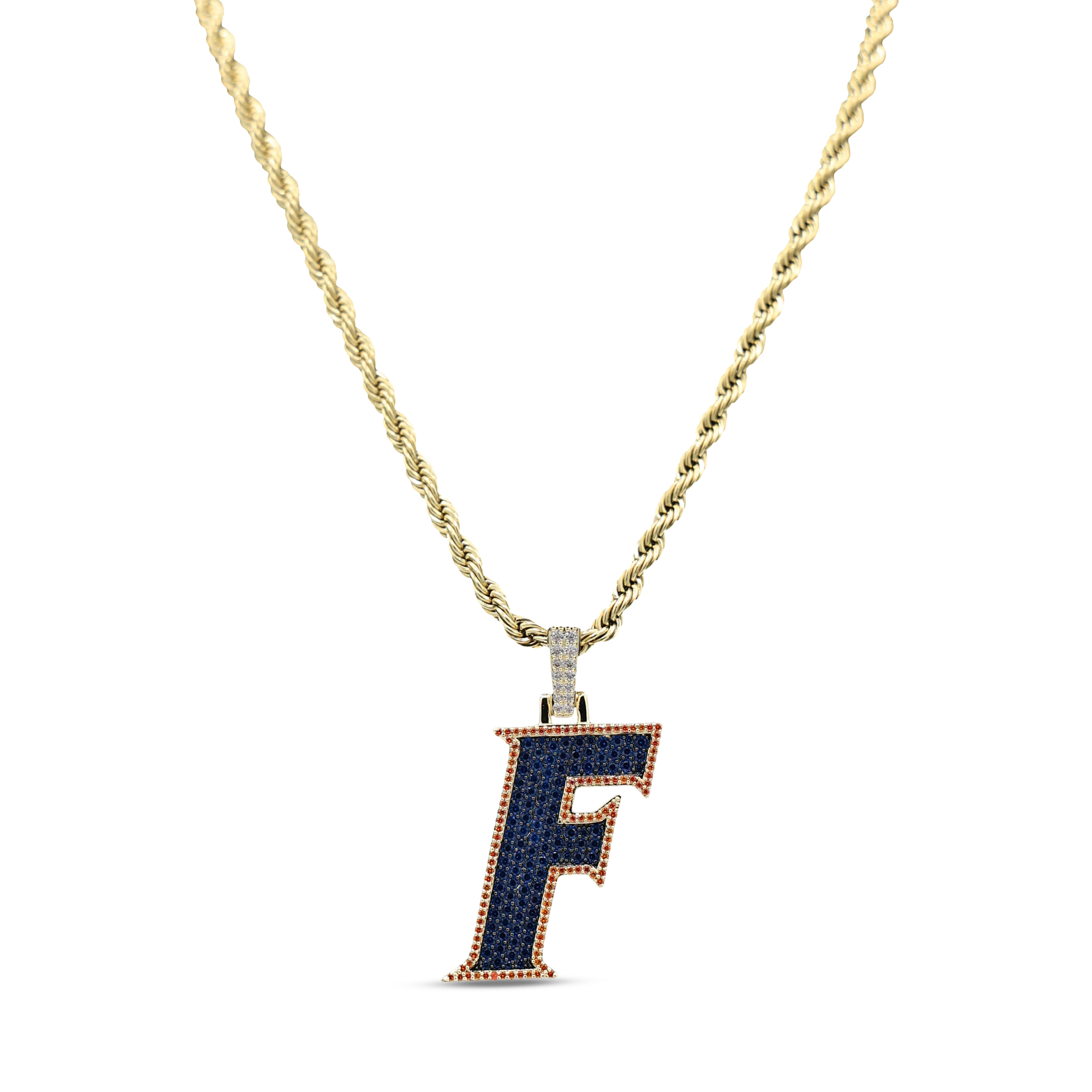 GLD Florida Gators 18K Yellow Gold Logo Pendant & 20" Rope Chain