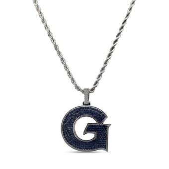 GLD Georgetown Hoyas 14K White Gold Logo Pendant & 20" Rope Chain