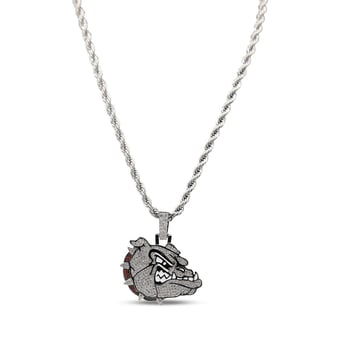 GLD Gonzaga Bulldogs 14K White Gold Logo Pendant & 20" Rope Chain