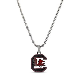 GLD South Carolina Gamecocks 14K White Gold Logo Pendant & 20" Rope Chain