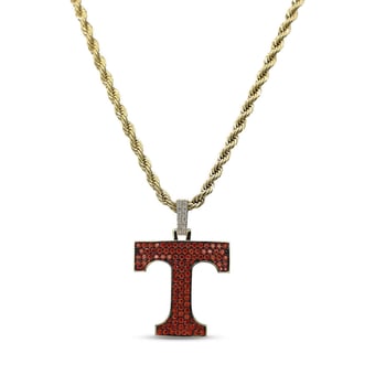 "GLD Tennessee Volunteers 18K Yellow Gold Logo Pendant & 20"" Rope Chain"