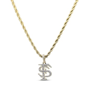 "GLD Florida State Seminoles 18K Yellow Gold Logo Pendant & 20"" Rope Chain"