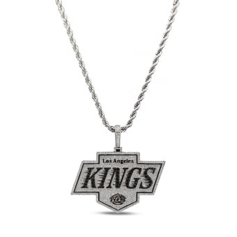GLD Los Angeles Kings 14K White Gold Logo Pendant & 20" Rope Chain