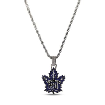GLD Toronto Maple Leafs 14K White Gold Logo Pendant & 20" Rope Chain