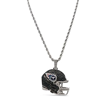 GLD Tennessee Titans 14K White Gold Helmet Logo Pendant & 20" Rope Chain
