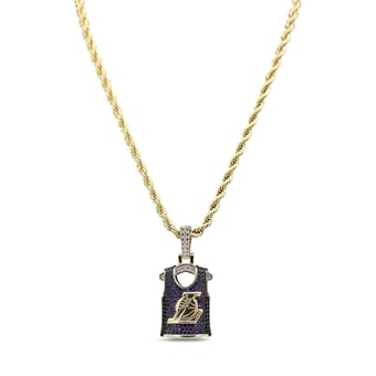 GLD Los Angeles Lakers 18K Yellow Gold Jersey Logo Pendant & 20" Rope Chain