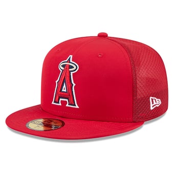 Men's New Era Red Los Angeles Angels 2026 Batting Practice 59FIFTY Fitted Hat