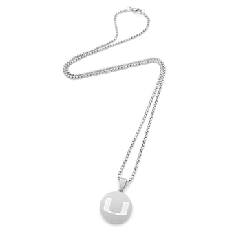 "FanDrip Miami Hurricanes 24"" Stainless Steel Pendant Necklace"
