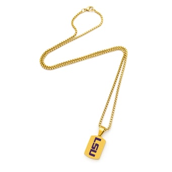 "FanDrip LSU Tigers 24"" Stainless Steel Pendant Necklace"