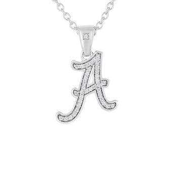 "FanDrip Alabama Crimson Tide Diamond Script Pendant Necklace with 18"" Chain"