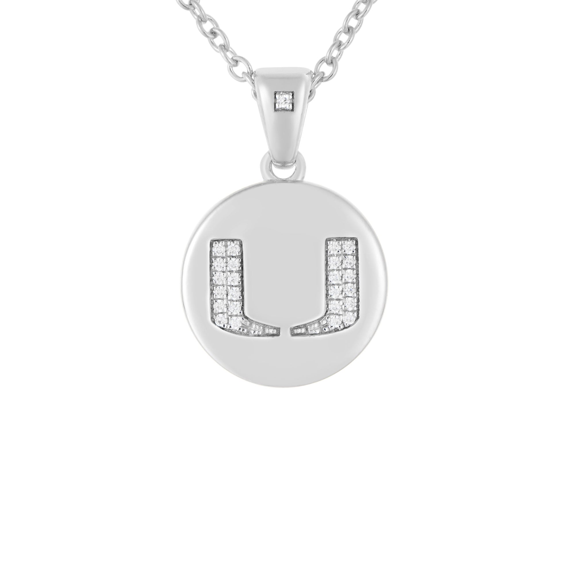 FanDrip Miami Hurricanes Diamond Pendant Necklace with 18" Chain