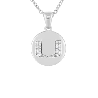 "FanDrip Miami Hurricanes Diamond Pendant Necklace with 18"" Chain"