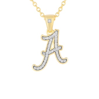 "FanDrip Alabama Crimson Tide Diamond Script Pendant Necklace with 18"" Chain"