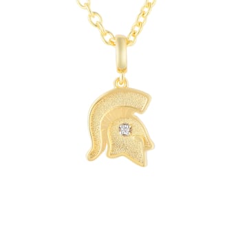 "FanDrip Michigan State Spartans Diamond Pendant Necklace with 18"" Chain"