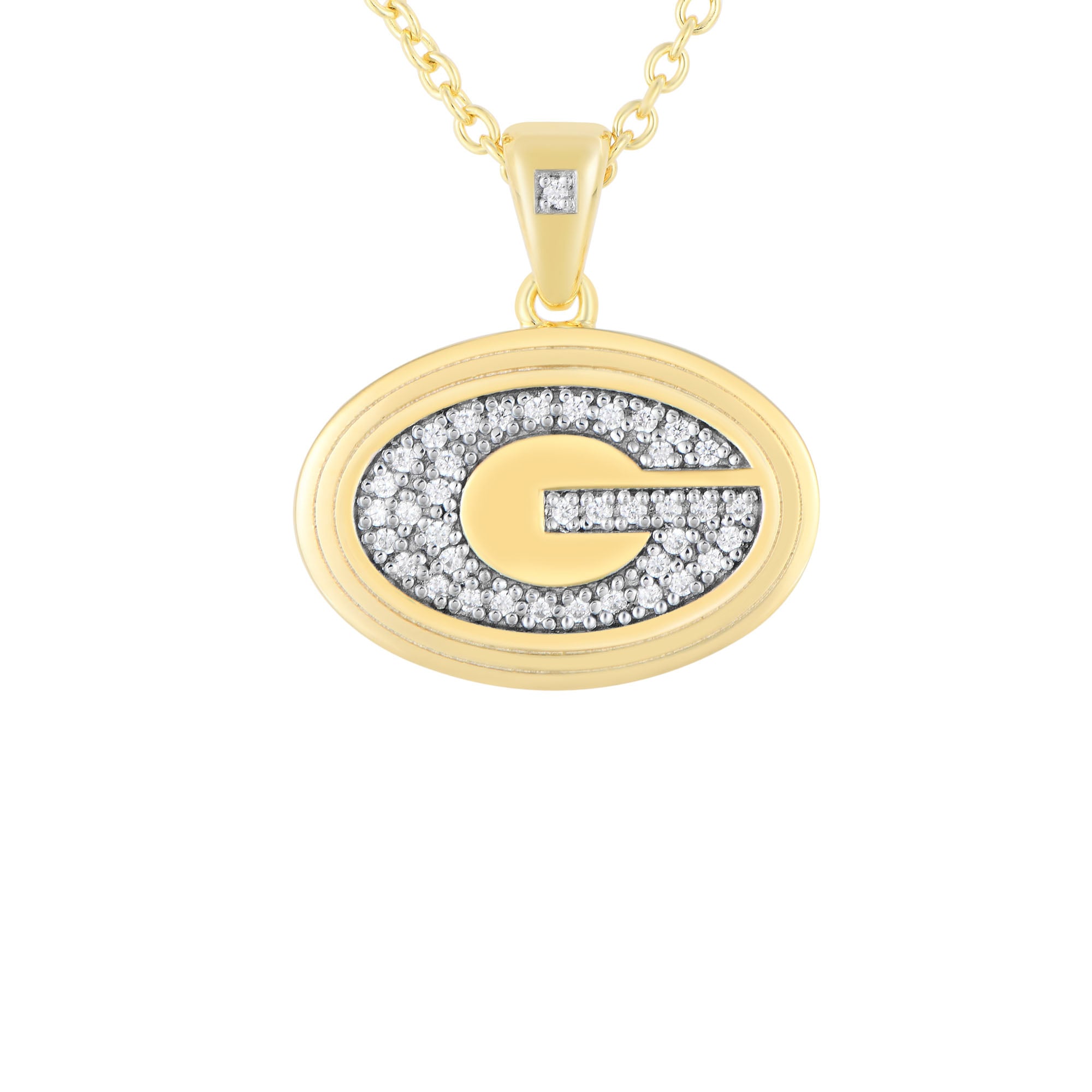 FanDrip Georgia Bulldogs Diamond Pendant Necklace with 18" Chain