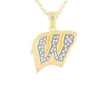 "FanDrip Wisconsin Badgers Pendant Necklace with 18"" Chain"