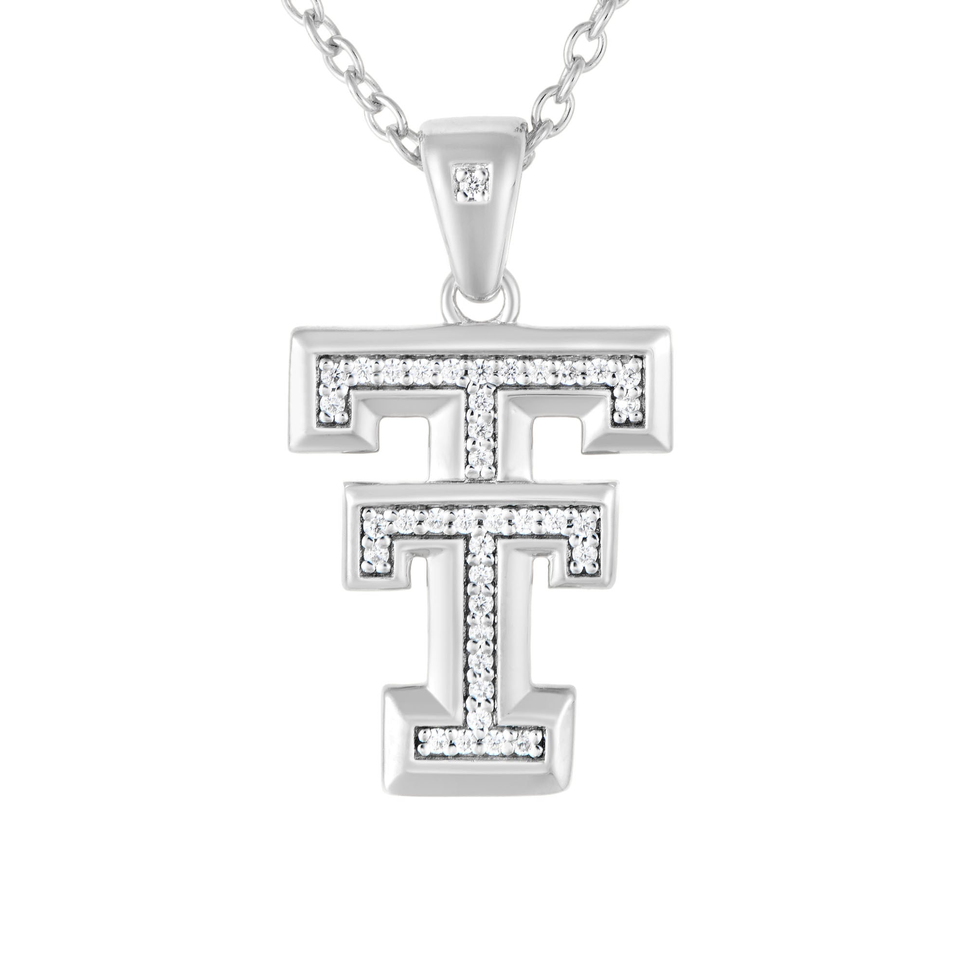 FanDrip Texas Tech Red Raiders Diamond Pendant Necklace with 18" Chain