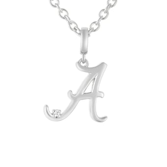 "FanDrip Alabama Crimson Tide Diamond Script Pendant Necklace with 18"" Chain"