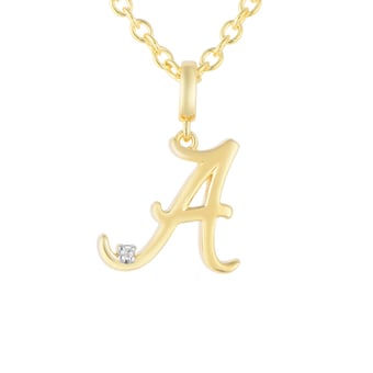 "FanDrip Alabama Crimson Tide Diamond Script Pendant Necklace with 18"" Chain"