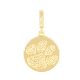 "FanDrip Clemson Tigers Diamond Paw Pendant Necklace with 18"" Chain"