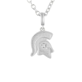 FanDrip Michigan State Spartans Diamond Pendant Necklace with 18" Chain