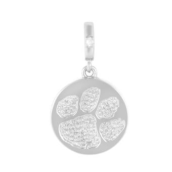"FanDrip Clemson Tigers Diamond Paw Pendant Necklace with 18"" Chain"