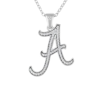"FanDrip Alabama Crimson Tide Diamond Script Pendant Necklace with 18"" Chain"