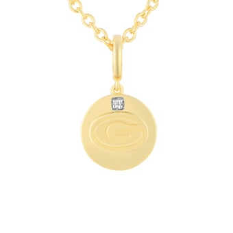 "FanDrip Georgia Bulldogs Diamond Pendant Necklace with 18"" Chain"