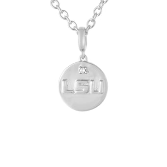 "FanDrip LSU Tigers Diamond Pendant Necklace with 18"" Chain"