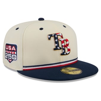 Men's New Era Cream/Navy Tampa Bay Rays USA 250 Fourth of July 59FIFTY Fitted Hat