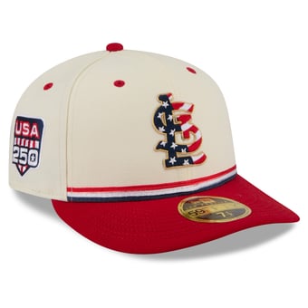 Men's New Era Cream/Red St. Louis Cardinals USA 250 Fourth of July Low Profile 59FIFTY Fitted Hat