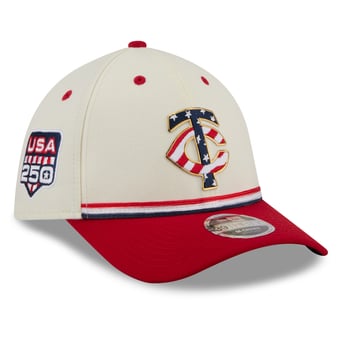 Men's New Era Cream/Red Minnesota Twins USA 250 Fourth of July 39THIRTY M-Crown Flex Hat