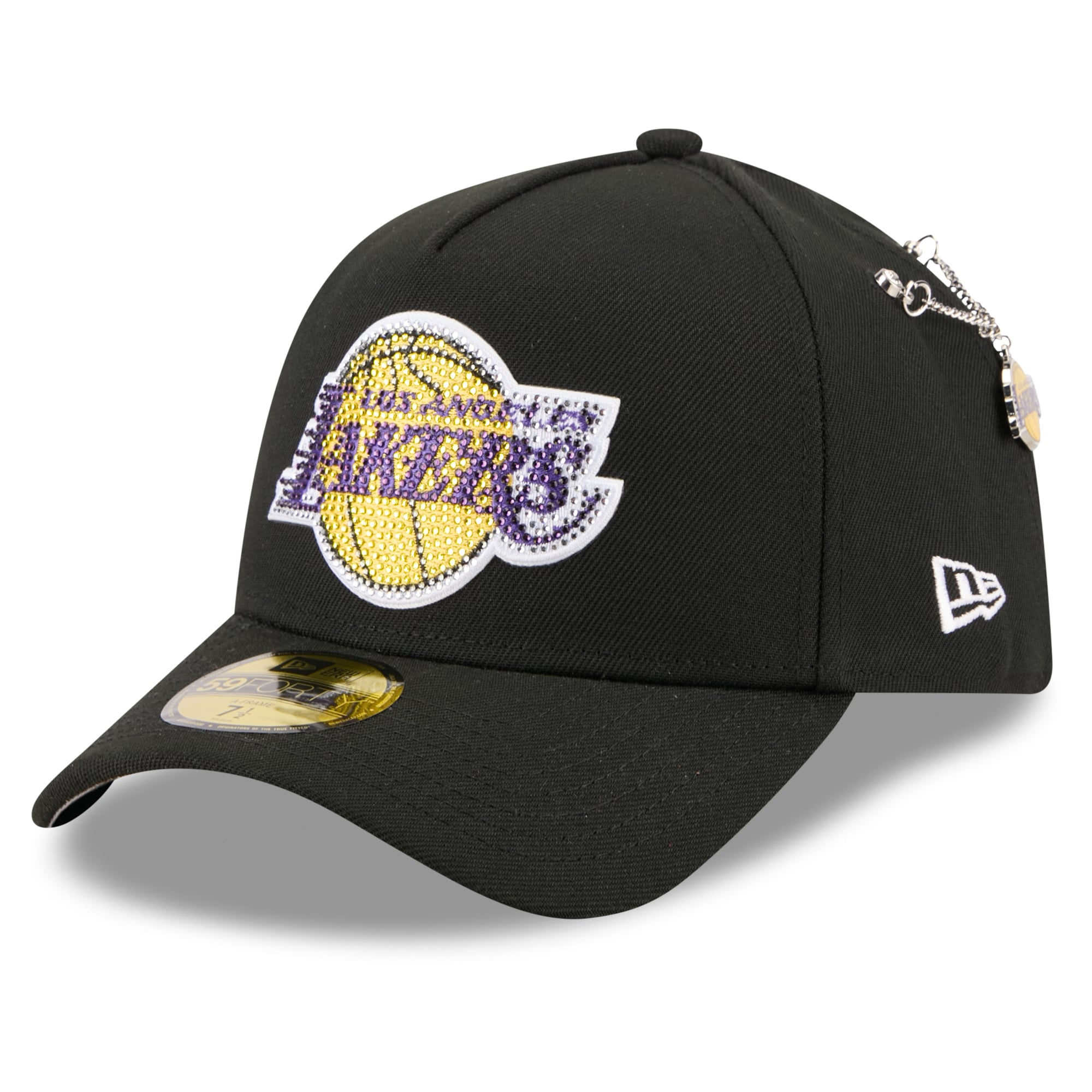 Men's New Era Black Los Angeles Lakers 2026 NBA Draft On-Stage Crystal A-Frame 59FORTY Fitted Hat