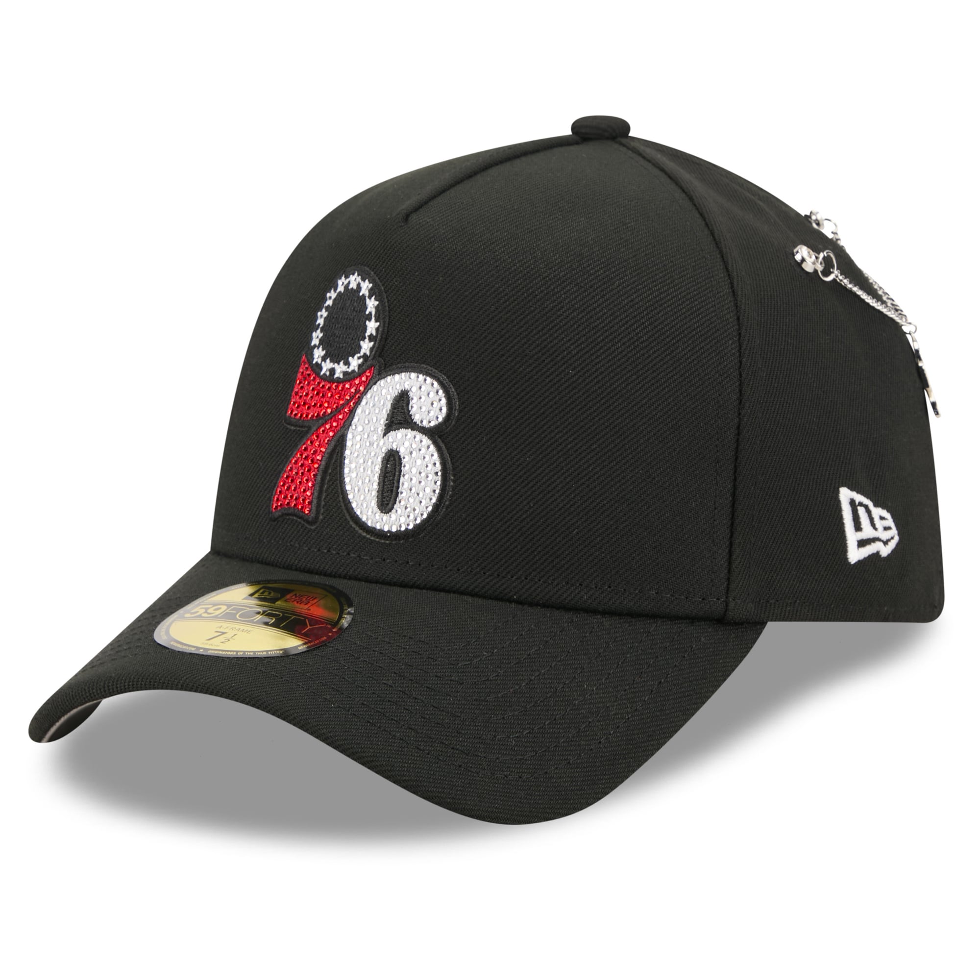 Men's New Era Black Philadelphia 76ers 2026 NBA Draft On-Stage Crystal A-Frame 59FORTY Fitted Hat