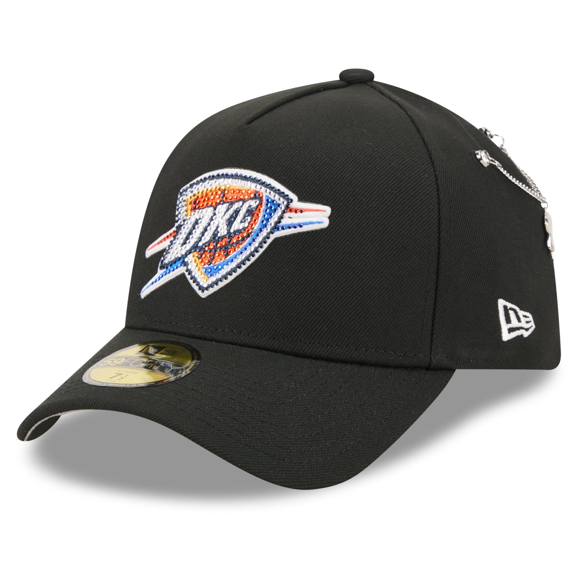Men's New Era Black Oklahoma City Thunder 2026 NBA Draft On-Stage Crystal A-Frame 59FORTY Fitted Hat