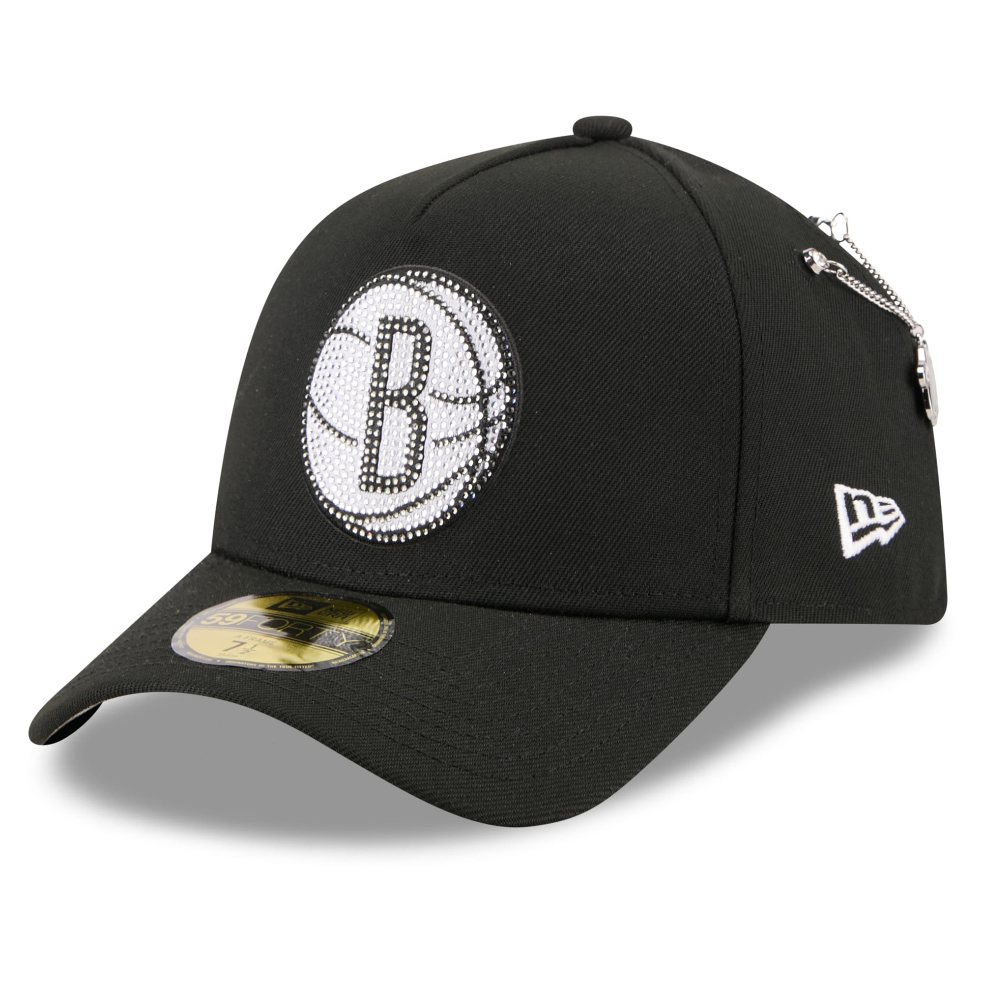Men's New Era Black Brooklyn Nets 2026 NBA Draft On-Stage Crystal A-Frame 59FORTY Fitted Hat