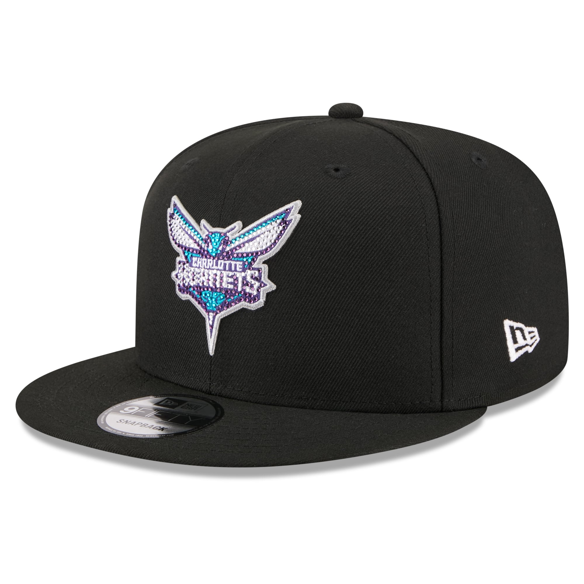 Men's New Era Black Charlotte Hornets 2026 NBA Draft Crystal 9FIFTY Snapback Hat