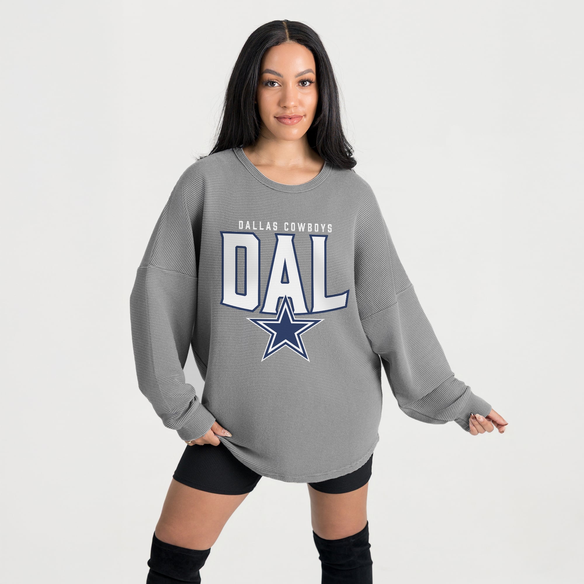 Women’s Gameday Couture Gray Dallas Cowboys Oversized Pure Motion Corded Sweatshirt Women’s Gameday Couture Gray Dallas Cowboys Oversized Pure Motion Corded Sweatshirt