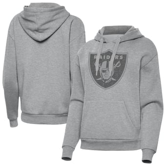 Women's Antigua  Heather Gray Las Vegas Raiders Victory Hoodie