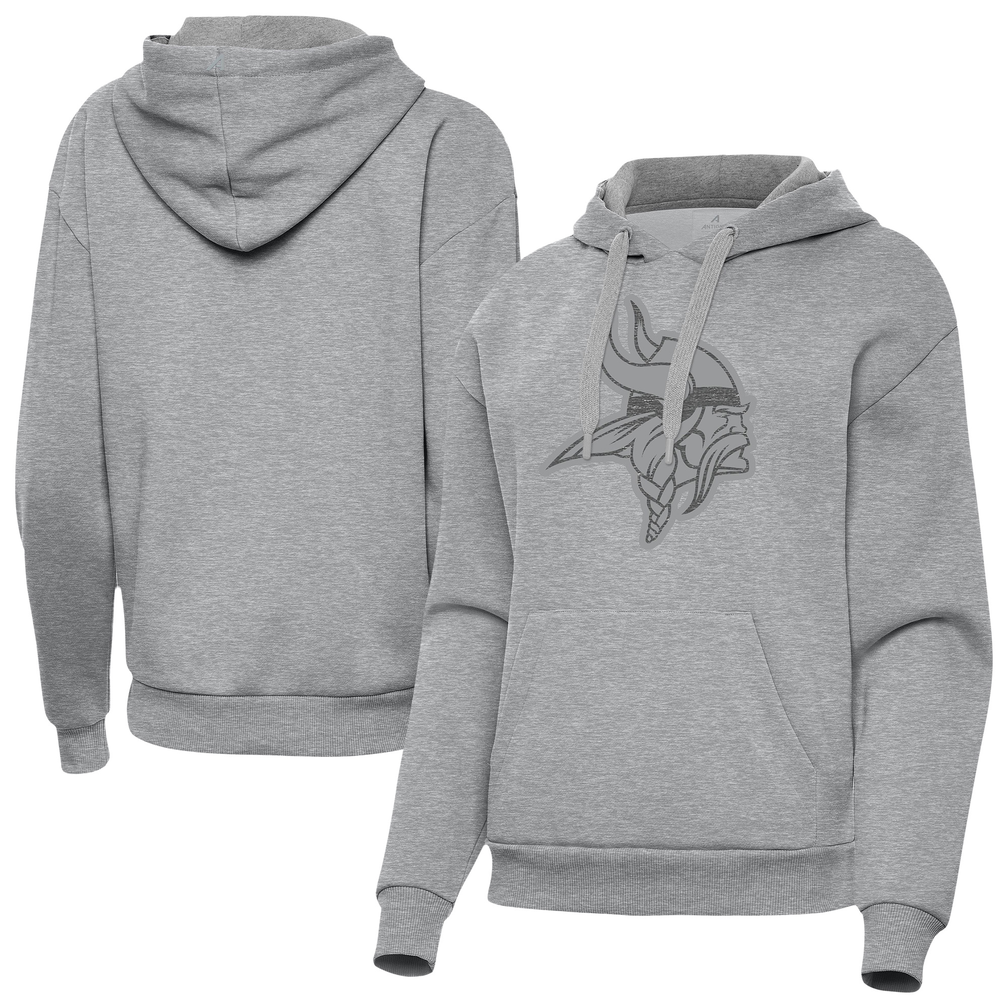 Women's Antigua Heather Gray Minnesota Vikings Victory Hoodie