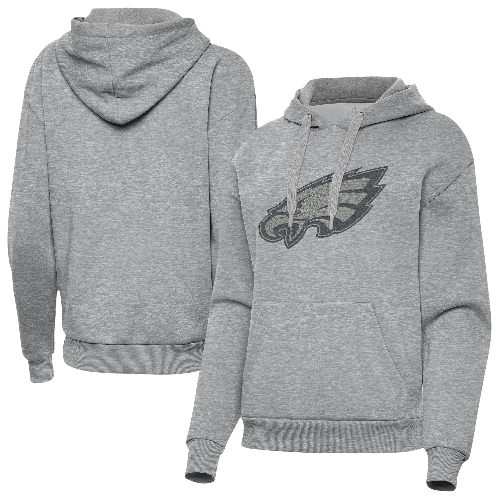 Women's Antigua  Heather Gray Philadelphia Eagles Victory Hoodie
