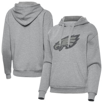Women's Antigua  Heather Gray Philadelphia Eagles Victory Hoodie
