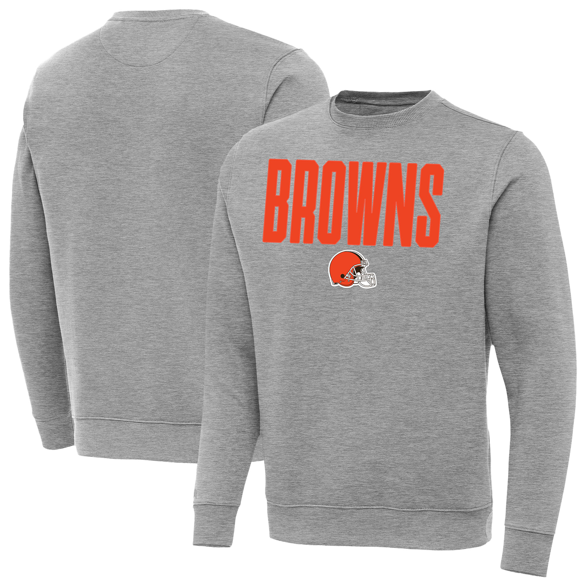 Men's Antigua Heather Gray Cleveland Browns Victory Sweatshirt